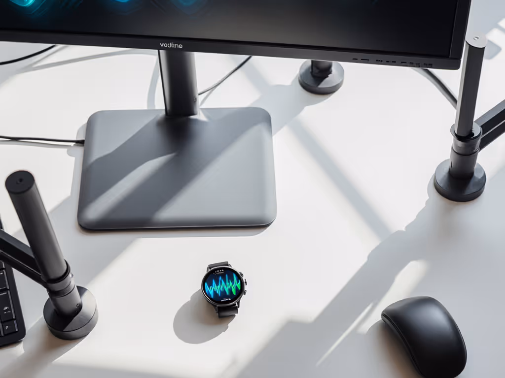 ergonomic_workstation_with_smartwatch_displaying_heart_rate_variability