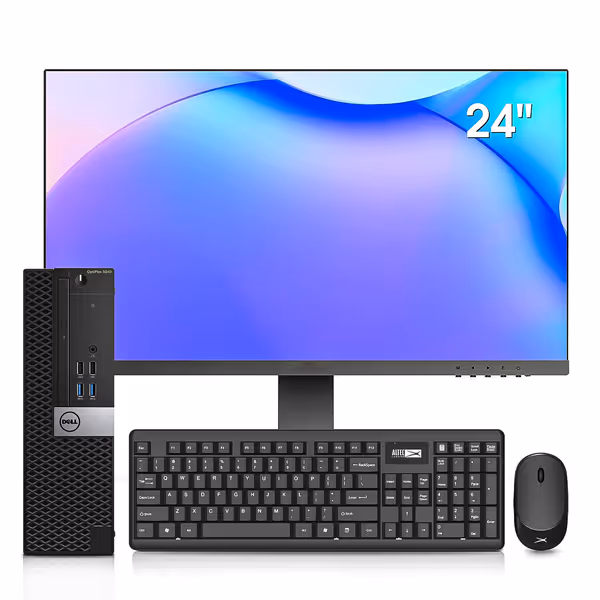 Dell OptiPlex 5040 SFF i7-6700 with 24" Monitor (Renewed)